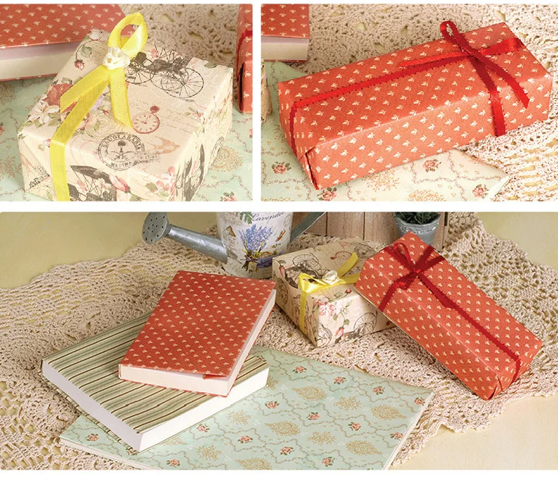 Enoheeting винтажная Цветочная бумага для украшения дома, подарочная оберточная бумага, 3 дизайна, 24 листа/книга