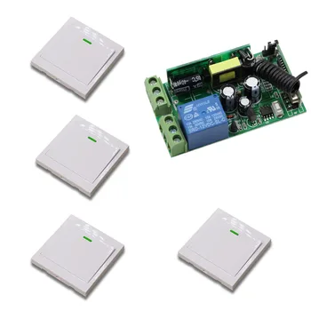

AC 85-250V Remote Control Switch 1CH Wide Voltage Relay Receiver Wall Pannel Remote Transmitter Stairway Light Lamp LED RX TX
