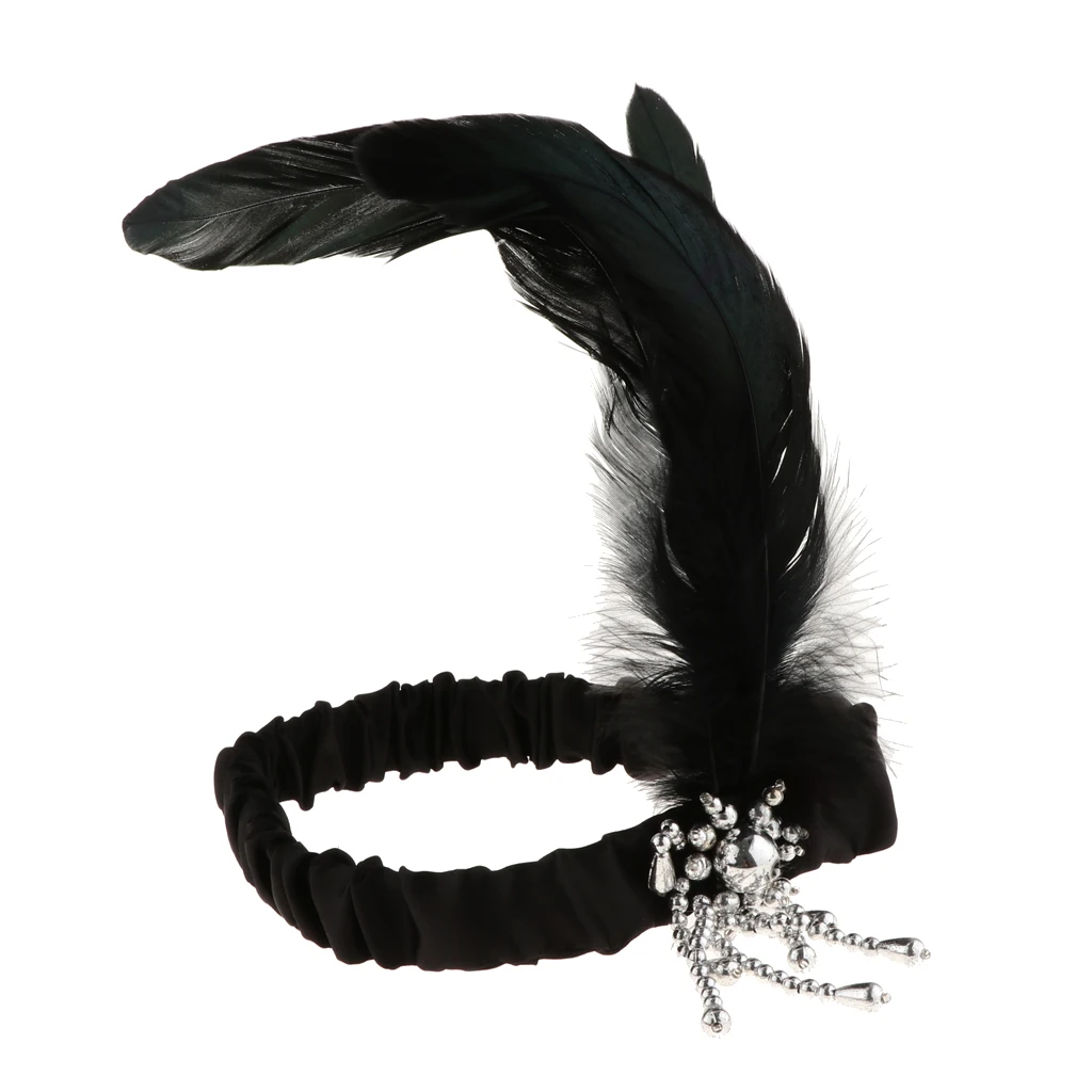 5pcs/Set 1920s Gatsby Feather Headband Necklace Gloves Cigarette Holder Boa Scarf Charleston Party Flapper Fancy Dress