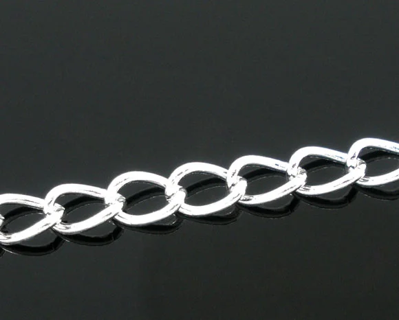 DoreenBeads 10 м серебряный цвет панцирные цепи фурнитура 5,5x3,5 мм(B05736
