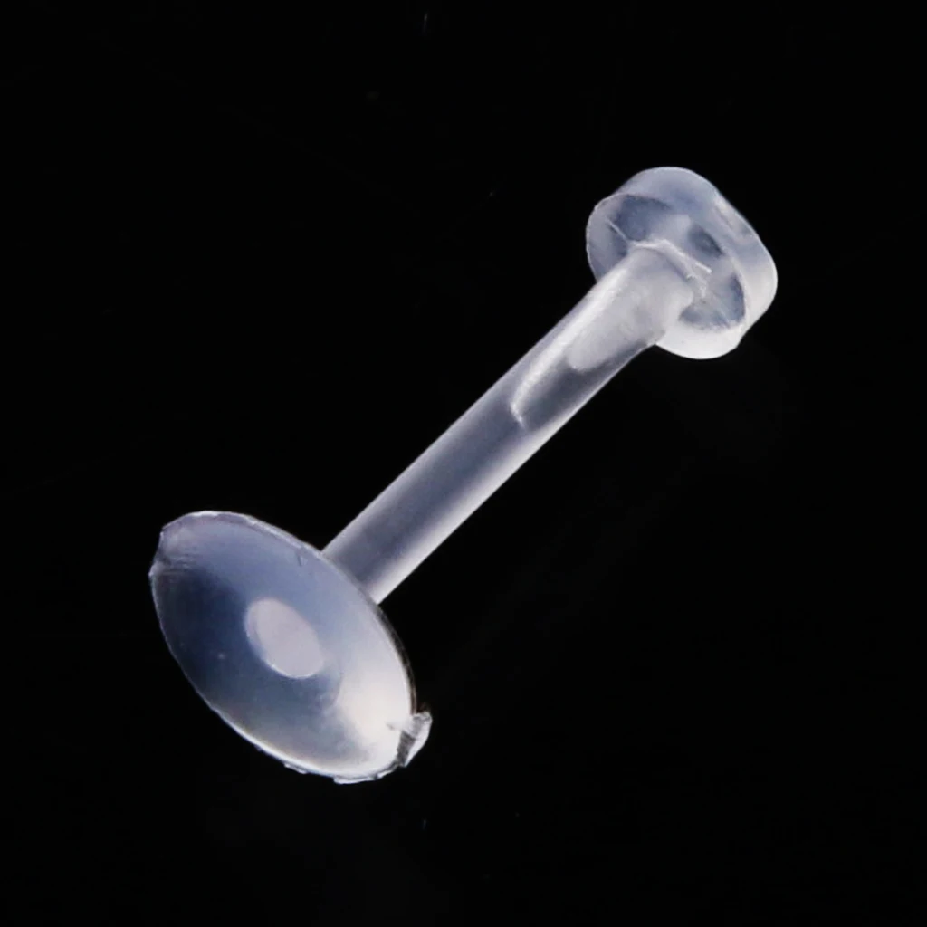 20 Pieces Bulk Transparent White Acrylic Nose Stud Barbell Lip Tongue Body Piercing for Men Women