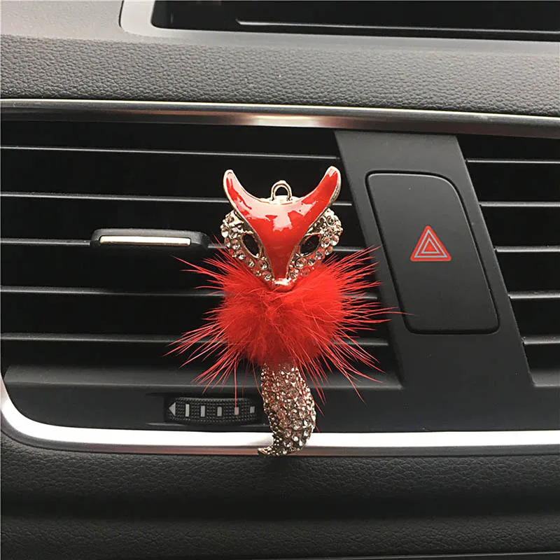 

CJLWTTBOD Auto air conditioning outlet decoration plush fox model perfume clip car interior accessories air freshener