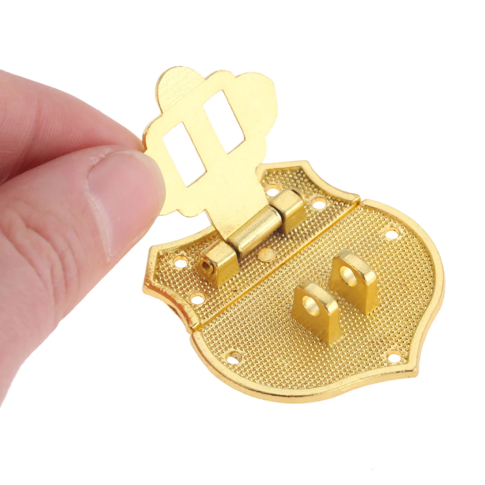 DRELD Bronze/Gold Box Hasp Lock Catch Latches For Jewelry Box Suitcase Buckle Clasp Antique Padlock Furniture Hardware 38*38mm