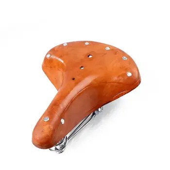 

Retro Leather Classic Cycle Bicycle Bike Cycling Saddle Seat Cushion with Spring