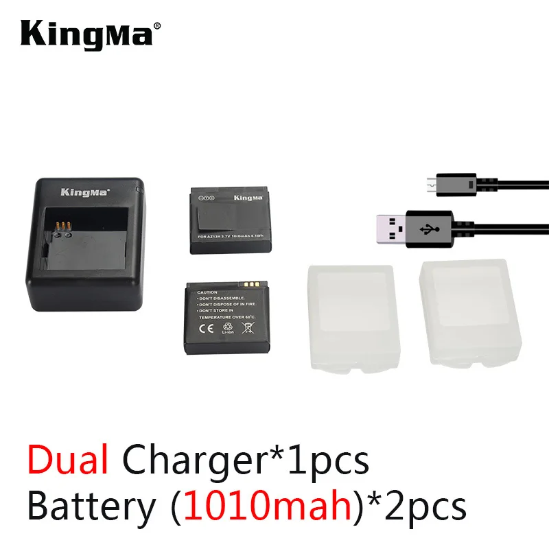 

KingMa Xiaomi yi battery 2PCS 1010mAh xiaoyi battery + xiao yi battery charger For xiaomi yi action camera xiaomi yi accessories