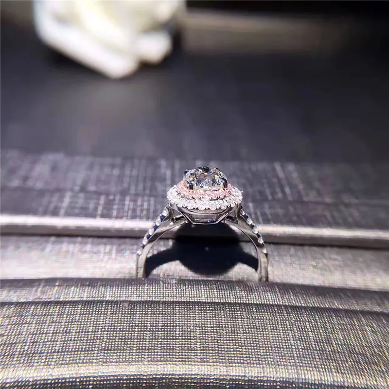 LMNZB 925 серебряные свадебные кольца для женщин Шарм queen принцесса кольцо Круглый Розовый Камень свадебное обручальное кольцо ювелирные изделия R874