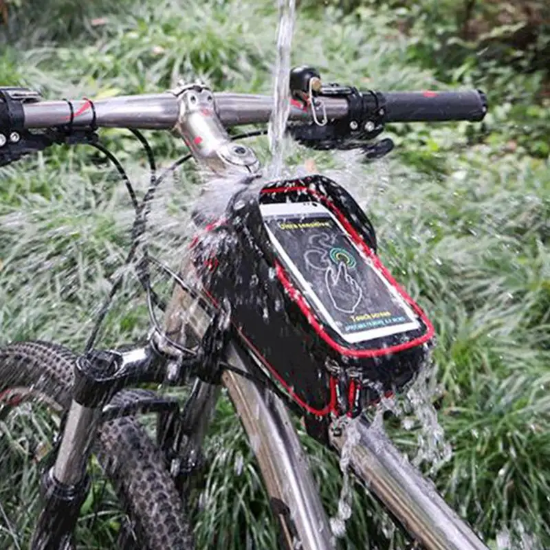 

Bicycle Waterproof Touch Screen Riding Front Handlebar Tube Bag Phone Pouch Holder Mountain Bike Equipment Accessories
