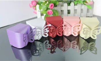 

Lovely laser cut butterfly candy favor box for wedding /Marriage party, Christmas, bomboniere, chocolate gifts packaging, 100PCS