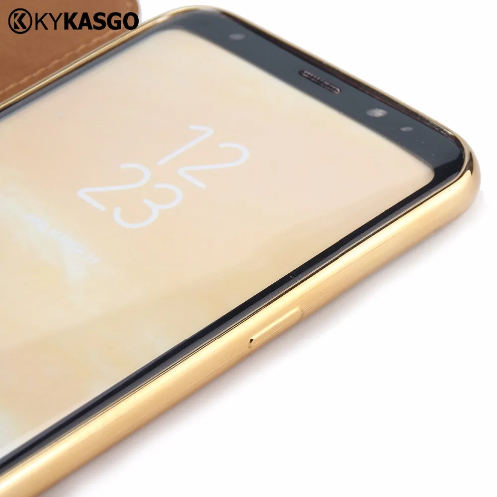 Kykasgo гальванический Чехол-книжка кожаный чехол со стразами для samsung Galaxy S9 S8 плюс мягкий ТПУ чехол для телефона для Galaxy Note 8 100 шт