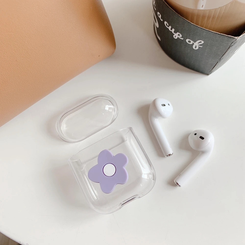 Чехол с мультяшными наушниками для Apple Airpods противоударный чехол AirPods прозрачный