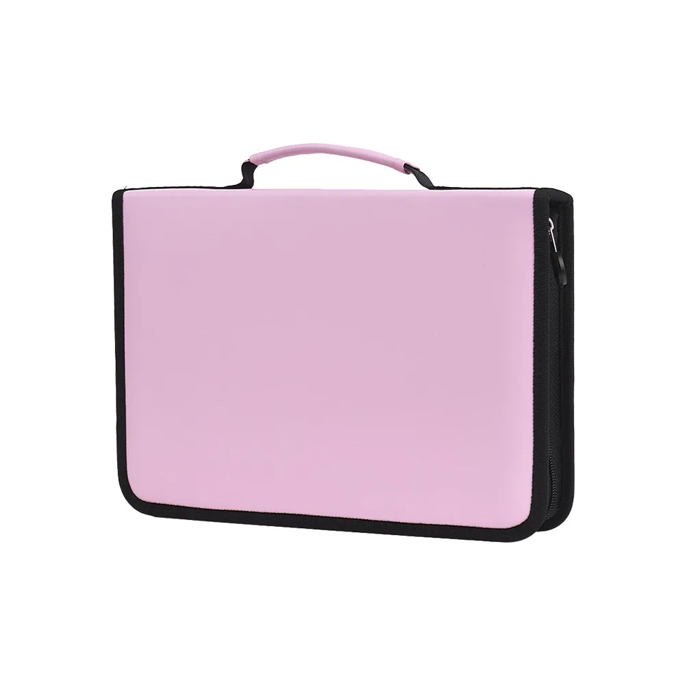 

120/ 150 Slots Pencil Case Organizer Colored PU Leather Pencil Case Bag Holder Cosmetic Brush Pouch Pink for Student Girls
