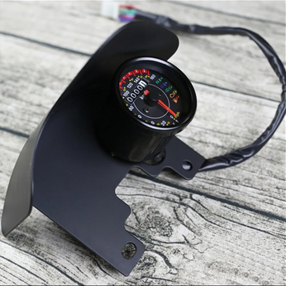 

Steel Mini Retro Gauge Meter Refit front windshield instrument Tachometer hood front decorative Cover Motorcycle GN