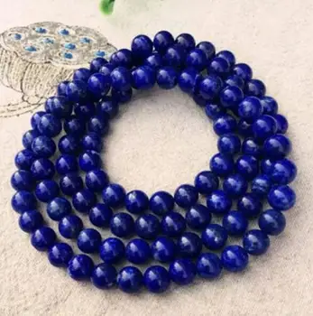 

Jewelry Pearl Bracelet Natural Lapis Lazuli Royal Blue Gemstone 108 Prayer Beads Bracelet 8mm Free Shipping