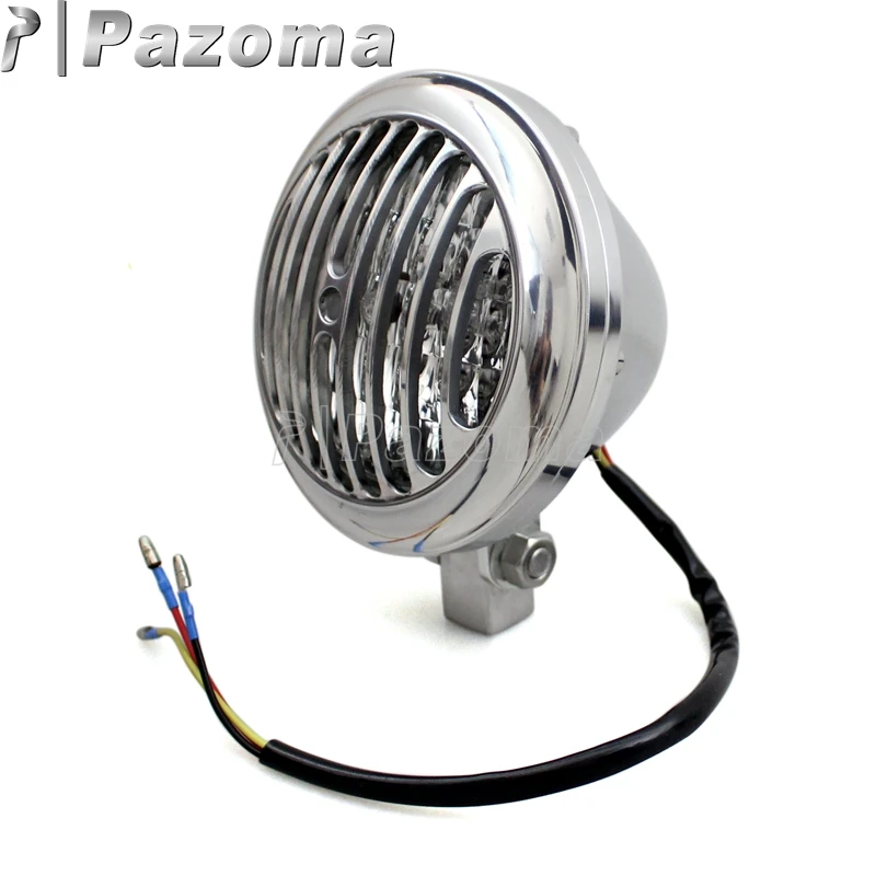 Мотоцикл H4 12V гриль фары хром Ретро решетка крышка фара для Harley XS650 Чоппер поплавок Кафе Racer Cruiser на заказ