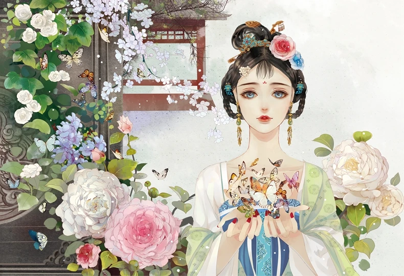 Коллекция персональной живописи Fanhua Changle старинная красота иллюстрации красивая