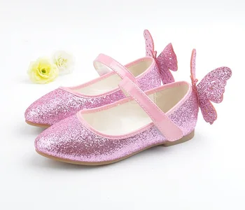 

Spring and Autumn 2017 new butterfly round girl leather shoes tendon dance performance princess casual shoes