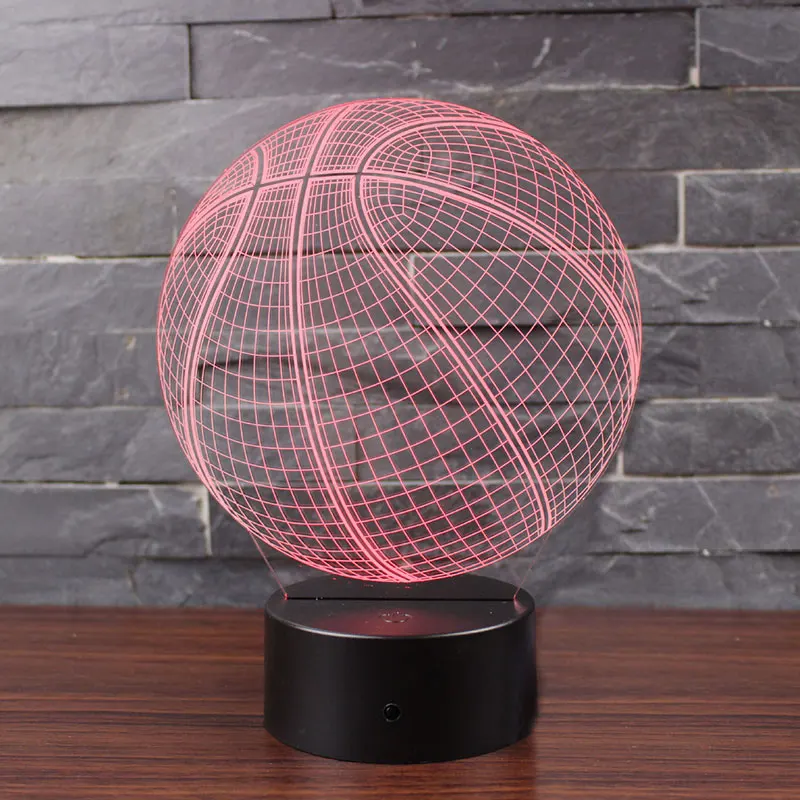 Баскетбольная тема 3D светодиодный лампа светодиодный ночник 7 цветов Изменение сенсорного настроения лампа Рождественский подарок Dropshippping