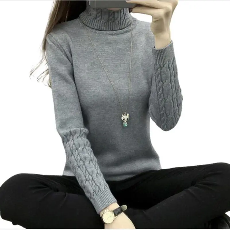 Women Turtleneck Winter Sweater Women 2019 new Long Sleeve Knitted Women Sweaters And Pullovers Female Jumper Tricot Tops QH0812