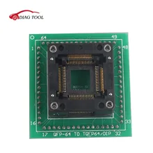 Adaptador de programação OTQ-64-0.8-01 qfp64 para tqfp64, adaptador de programação hc05 hc08 qfp64 dip32
