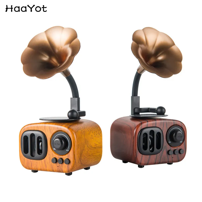 HAAYOT проигрыватель стильный Bluetooth динамик классический дизайн беспроводной
