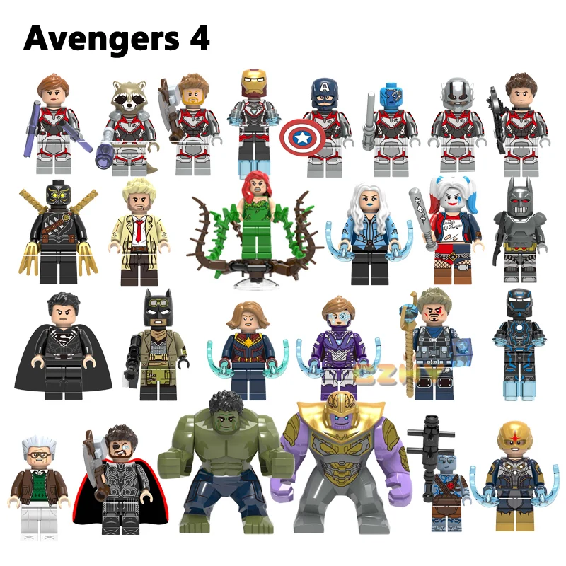 

Building Blocks Pop figures End Game Avengers 4 Talon Knightmare Batmans Harley Quinn Quantum suit Toys For Children
