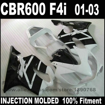 

INJECTION MOLDED plastic fairing body kit for HONDA CBR 600 F4i 2001 2002 2003 black white fairings set CBR600 01 02 03 NK55