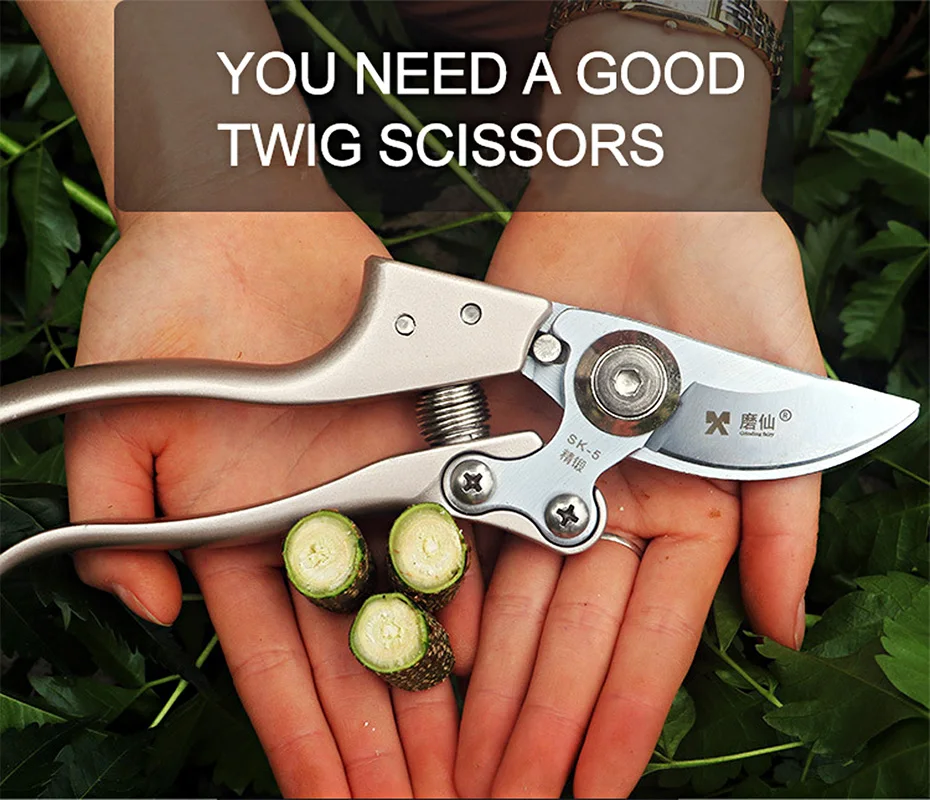 Инструменты для обрезки SK5 из высокоуглеродистой стали, ножницы для обрезки фруктовых деревьев, садовая обрезка, острый и долговечный нож, секаторы, ножницы