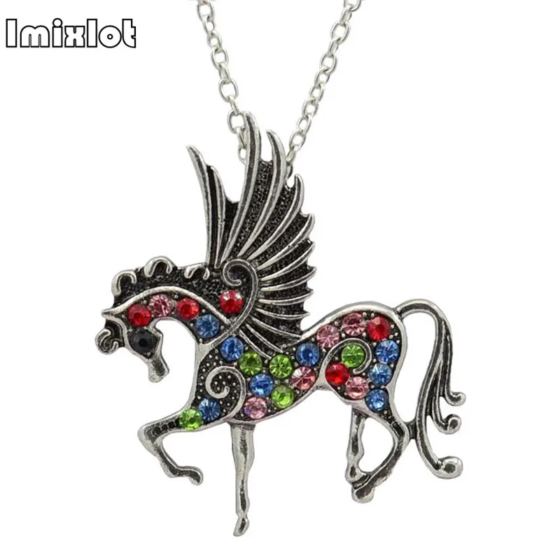 Choker Time-limited Collares Moana Horse Necklace New Mix Color Pegasus Fly Pendant Rope Lobster Clasp Unicorn Jewelry