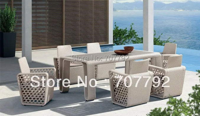 Высококачественный наружный Плетеный обеденный стол и стулья|table and chairs|outdoor