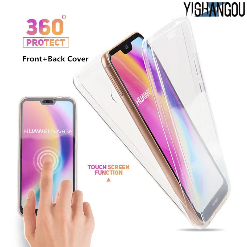 

2in1 Front Back 360 Full Body Cover Protect Soft Case For Huawei P30 Pro P9 P10 Plus P20 Mate 20 Lite 10 Enjoy 7S P Smart Coque