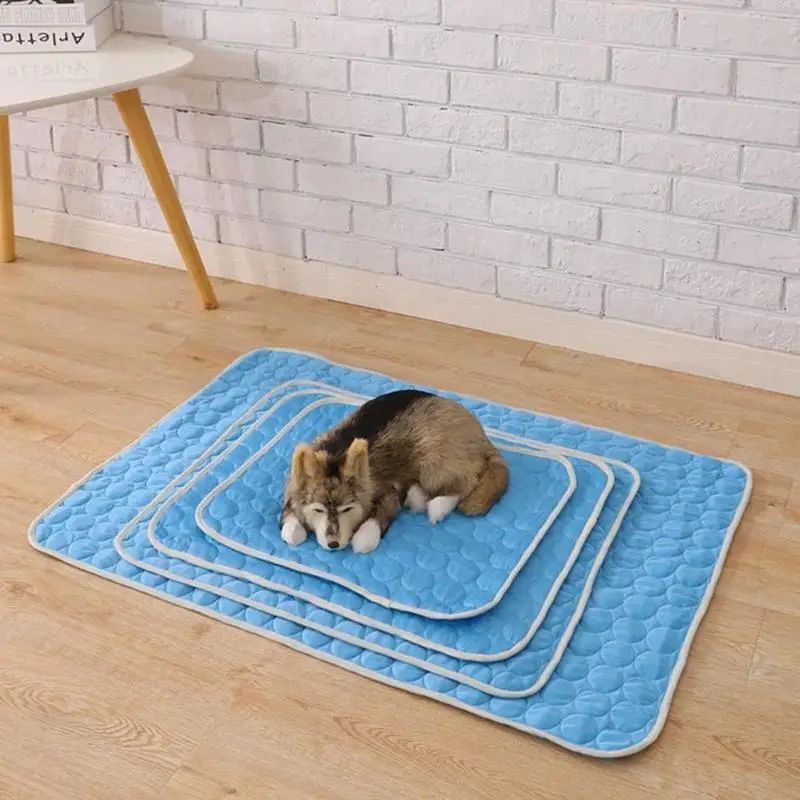 

Summer Pet Cooling Mat Ice Silk Moisture-proof Dog Mat Cooler Cool Mattress Cushion Puppy Cat Kitten Sleeping Mat Keep Cool Bed