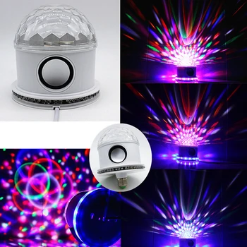 

LED Party Lights Bluetooth MP3 Music Sound Activated Disco Ball Strobe Light Rotating Projector DJ LED Stage Effect Lighting
