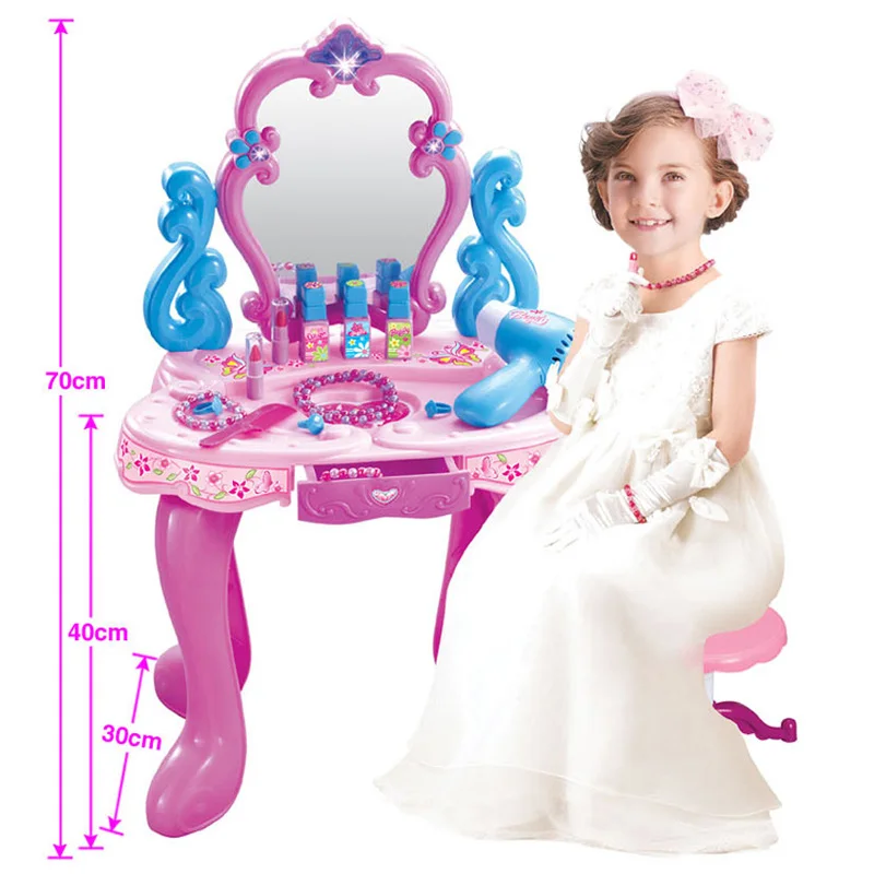 Simulation Dressing Table makeup toys pretend play children's little princess educational toys girls dresser set gift toys - Цвет: NO Retail BOX