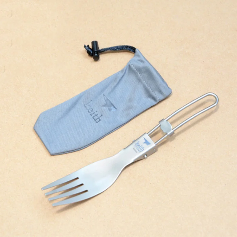 Fork 10 шт./компл. Кемпинг посуда набор посуды для здоровья, титановый комплект столовой посуды складные чаши Ножи, вилок и ложек - Цвет: Fork