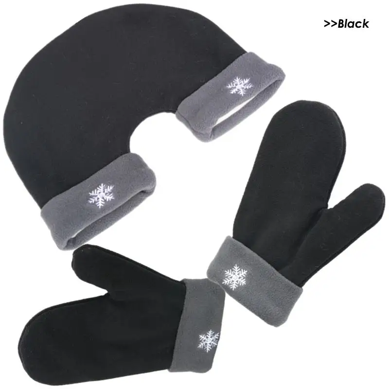1 комплект, романтические перчатки для влюбленных, для женщин и мужчин, зимние Утепленные флисовые варежки для влюбленных, подарок для пары AGL012 - Цвет: black