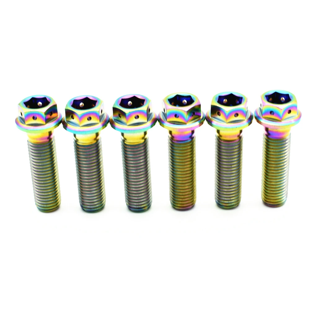 Titanium bolts M10X35mm flange allen head Motorcycle modification screw  multiple color (10)