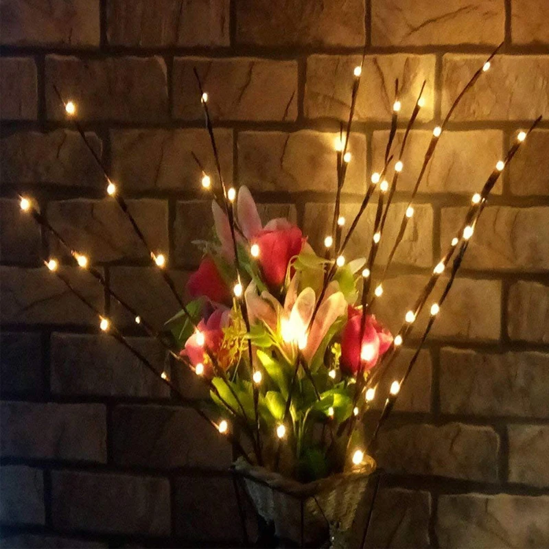 Christmas Wicker Vase Decorative LED Lights8