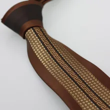 Галстуки YIBEI coahella с окаймленным коричневым галстуком для шеи бежевые галстуки в точку контрастный черный узел gravatas вертикальные полосатые корбы