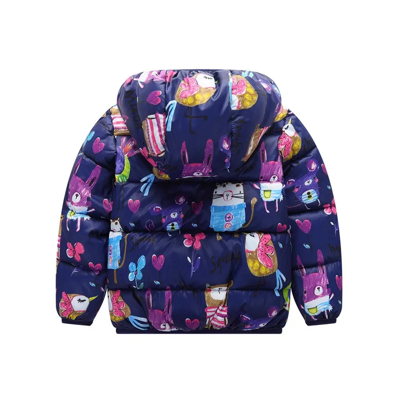 CROAL CHERIE  80-130cm Cartoon Graffiti Winter Coat For Girls Thick Cotton Baby Jacket For Girls Infant Overcoat Parkas  (9)