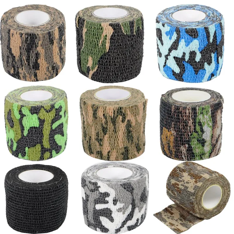 

Tactical Camo Stretch Tape Bandage Waterproof Camping Hunting Camouflage Tape Military Outdoor Shooting Gun Paintball Accessory