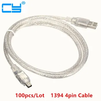

100pcs/Lot USB Male to Firewire IEEE 1394 4 Pin Male iLink Adapter Cord firewire 1394 Cable for SONY DCR-TRV75E DV camera cable