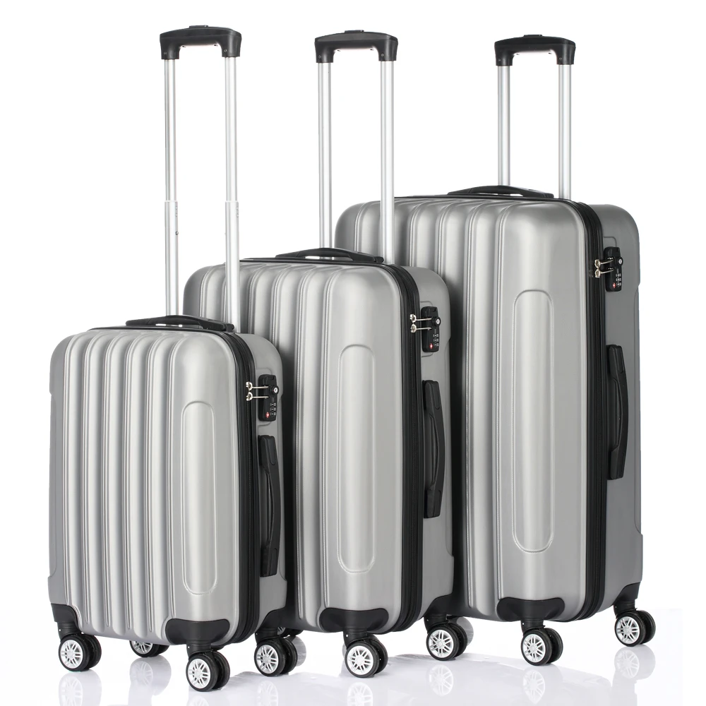 

3-in-1 Multifunctional Large Capacity Traveling Luggage Storage Suitcase Silver Gray-US Stock