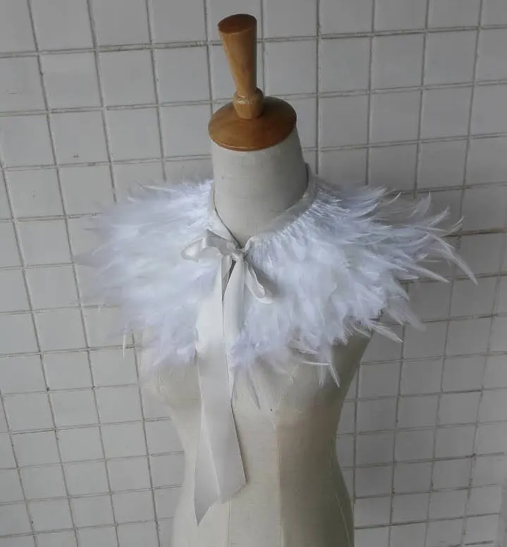 

hackle feather capelet # FC16007