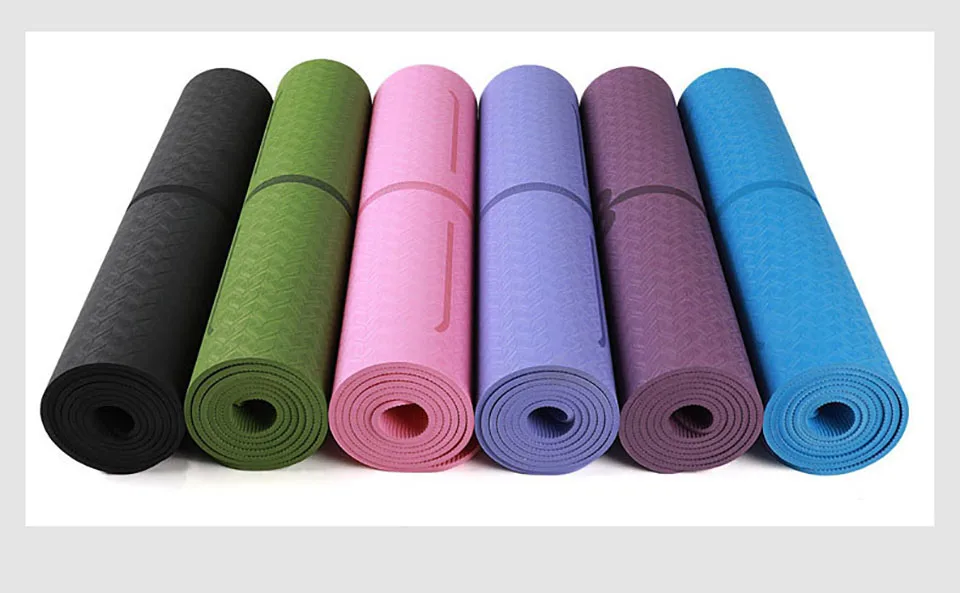 1830*610*6mm TPE Yoga Mat with Position Line Non Slip Carpet Mat For Beginner Environmental Fitness Gymnastics Mats