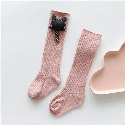 Длинные носки для маленьких девочек гольфы для маленьких девочек, яркие цвета, теплые хлопковые носки под сапоги модные носки принцессы - Цвет: Pink