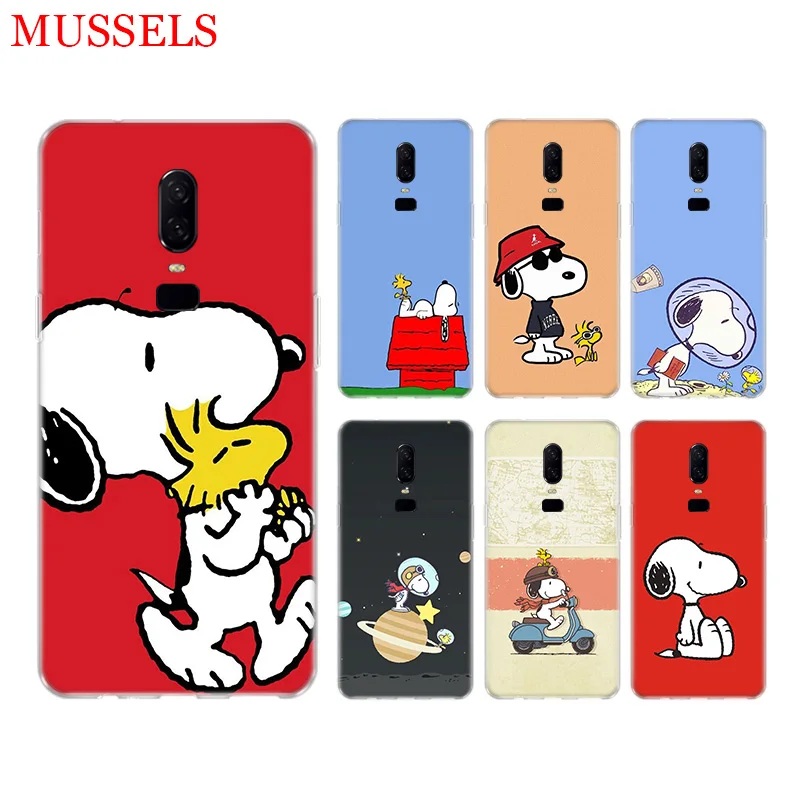 

Snoopys Cute Silicome Phone Back Case for OnePlus 7 Pro 6 6T 5 5T 3 3T 7Pro Art Gift Patterned Customized Cases Cover Coque Capa