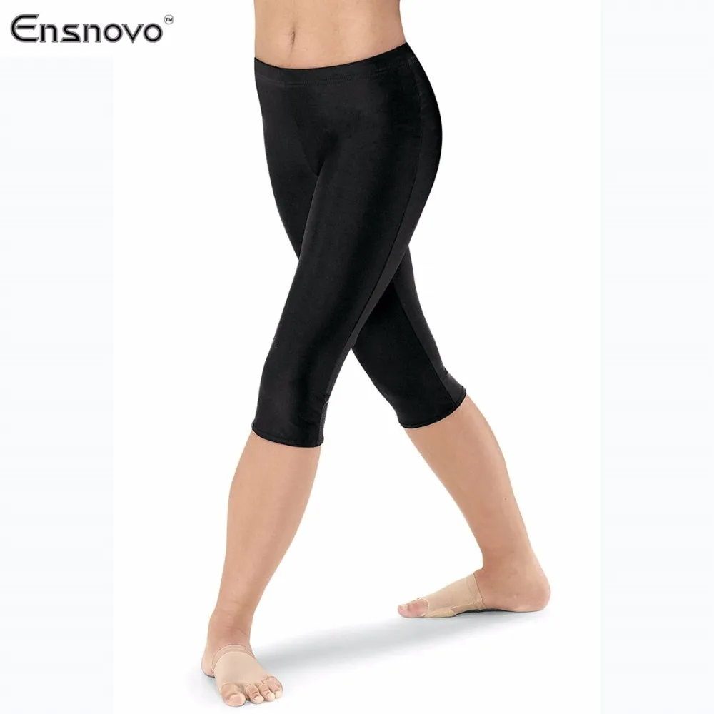 Ensnovo черный Леггинсы для женщин для Для женщин Activewear лосины Фитнес танцевальная одежда спандекс полиэстер эластичные леггинсы