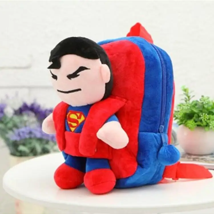 Kawaii hot 3D месть лига человек-паук Супермен Бэтмен Капитан детей плюшевые сумки мальчик рюкзак мягкие игрушки для подарки - Цвет: B