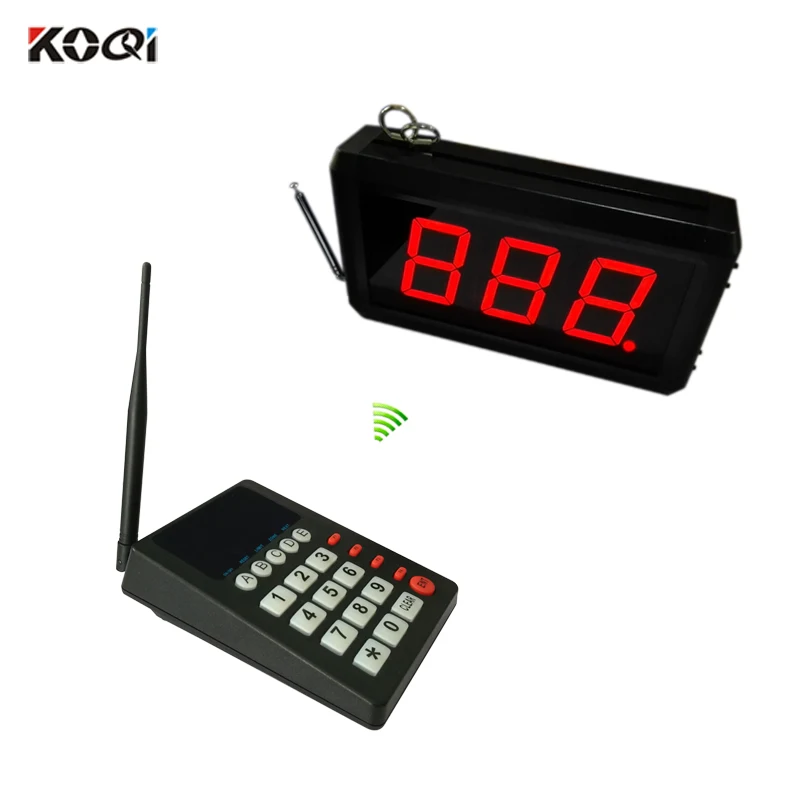 

1 keyboard transmitter 1 3-digit Display Receiver Electronic Wireless Queue Calling Management System for Restaurant Hospital