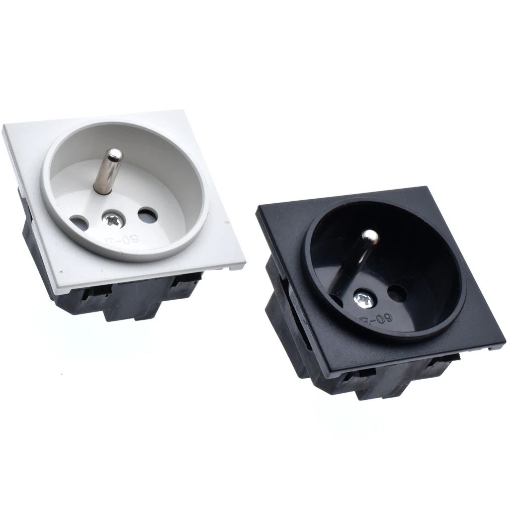 

French power socket with ground wire embedded wiring socket 16A 250V Russia South Korea industrial plug
